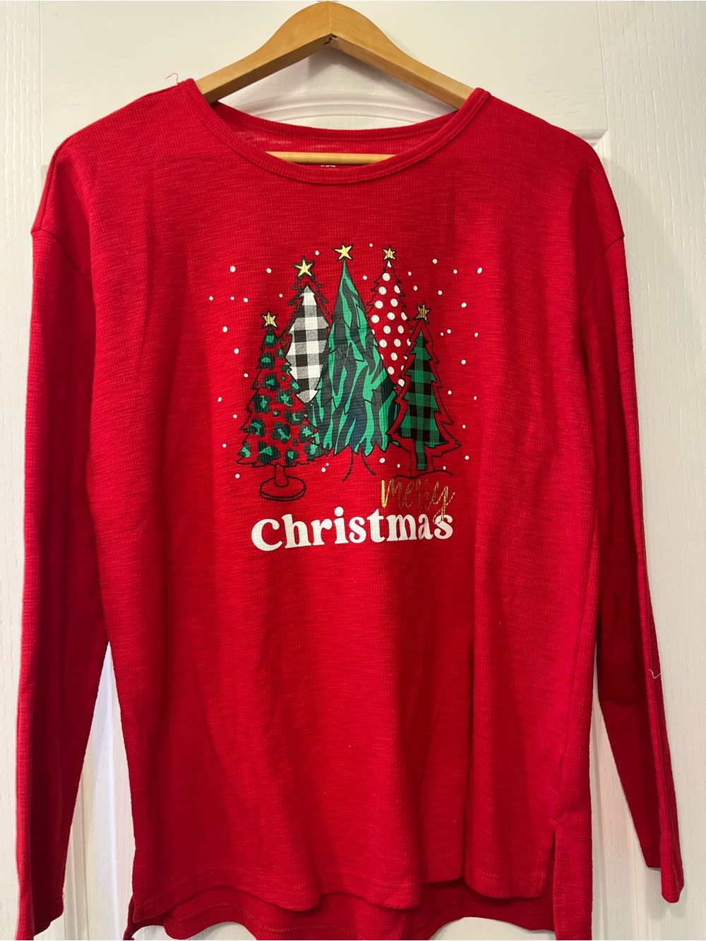 Christmas Graphic Long-Sleeve Top - Red
